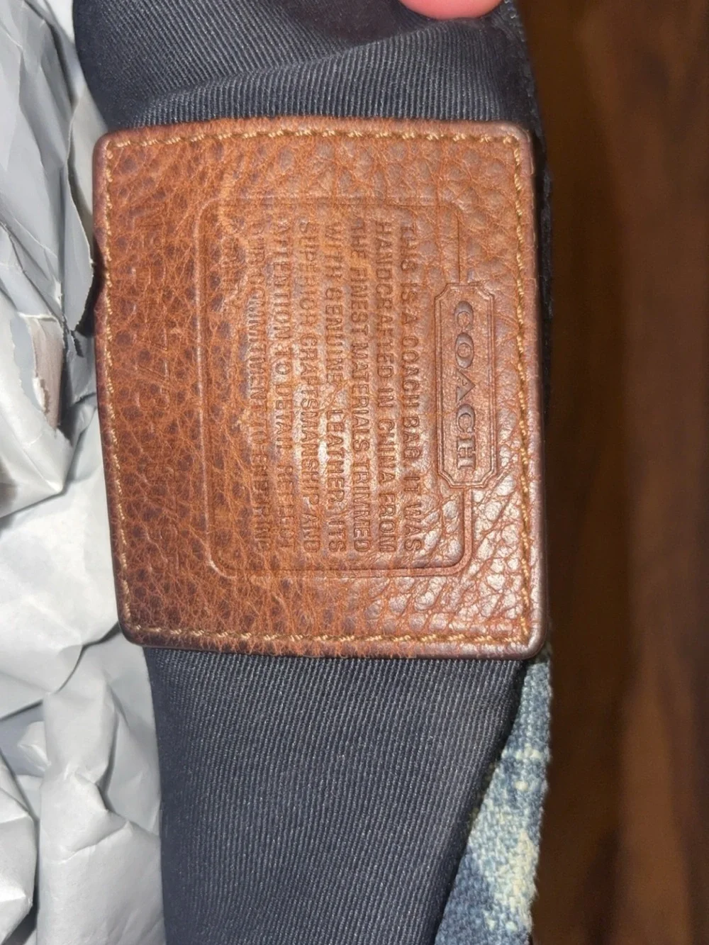 Coach Carly Blue denim Signature